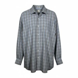 Peter Millar Mens Plaid Button Down Shirt Blue Long Sleeve Casual Dress 2XLTall